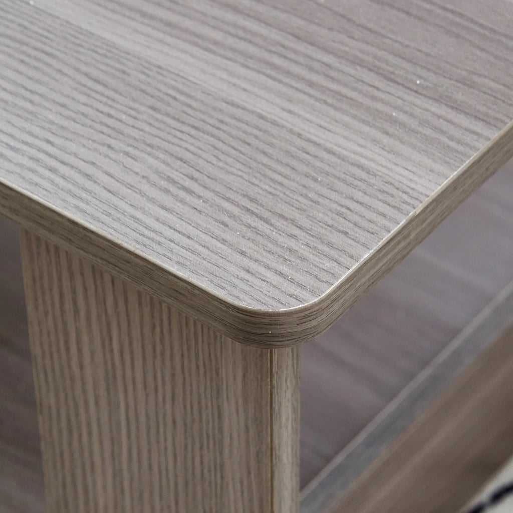 Gray Wood Grain Double Layered Rectangular Coffee Table Q243