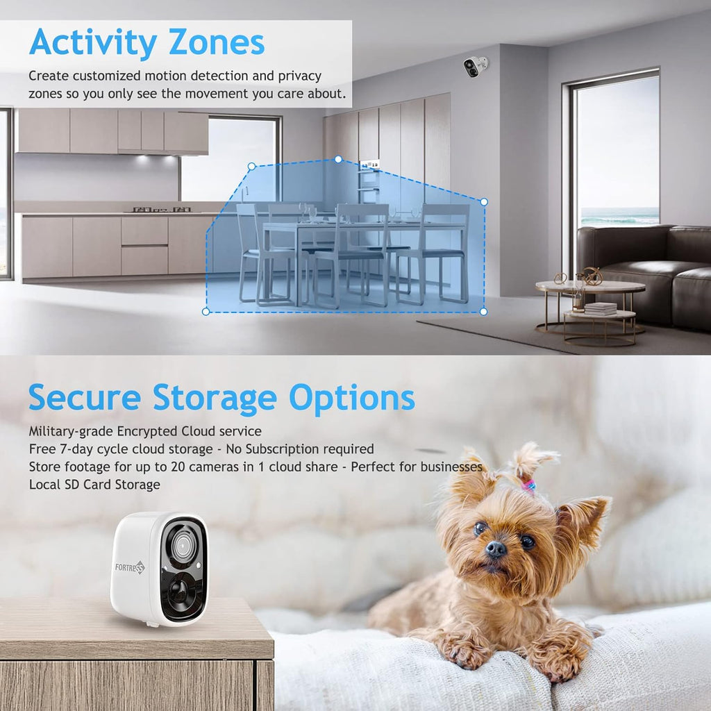 Wireless Outdoor Security Cameras 1080p Color Night Vision White P36675