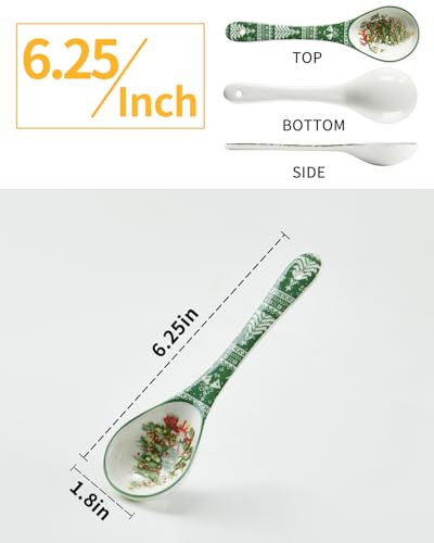 Green Ceramic Spoons Set of 6 R636
