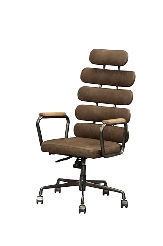Retro Brown Top Grain Leather Office Chair O24969