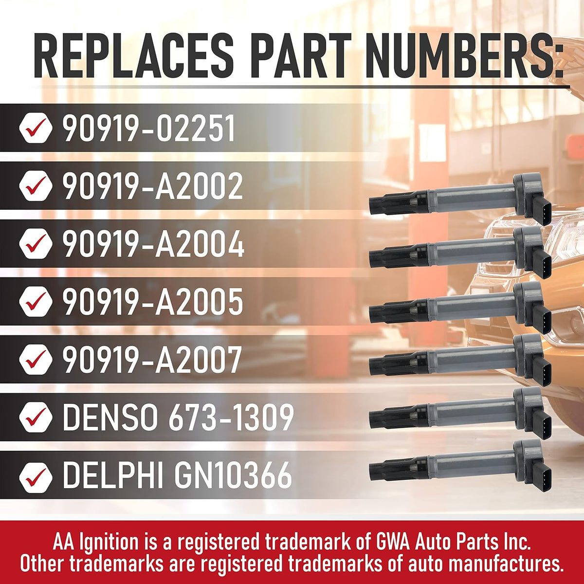Ignition Coil Set of 6 for Toyota, Lexus & Scion Vehicles G9400