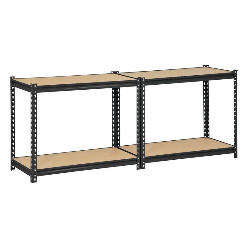 4-Tier Heavy Duty Steel Shelving Unit in Black L88243