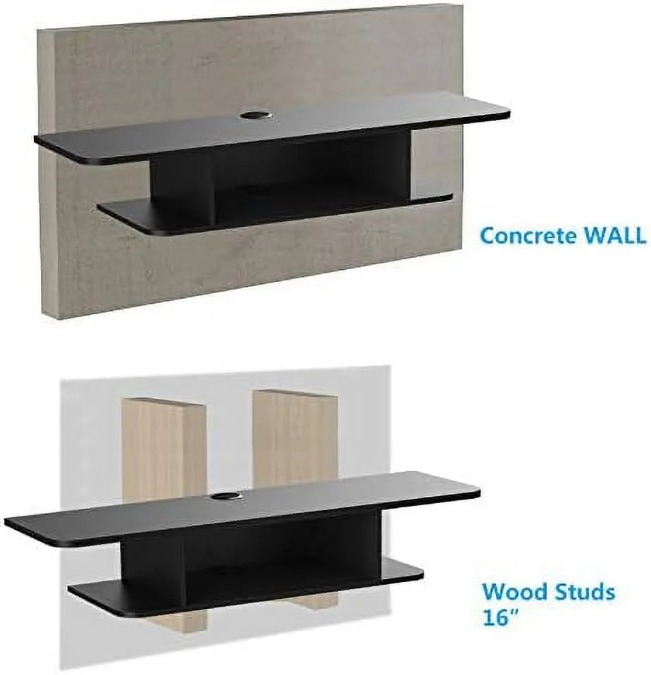 Wall Mounted TV Stand with Yellow LED Lights V168996