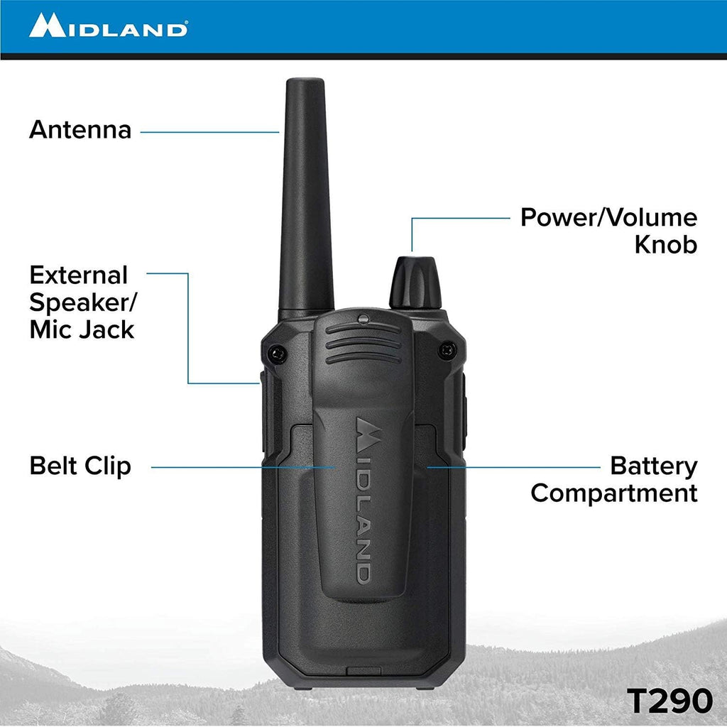 Black/Silver 4 Radios GMRS Two Way Radio Walkie Talkie H53323
