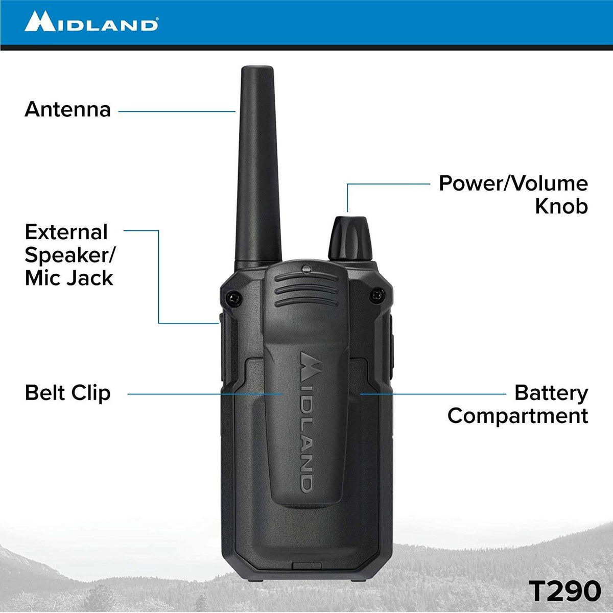 Black/Silver 4 Radios GMRS Two Way Radio Walkie Talkie H53323