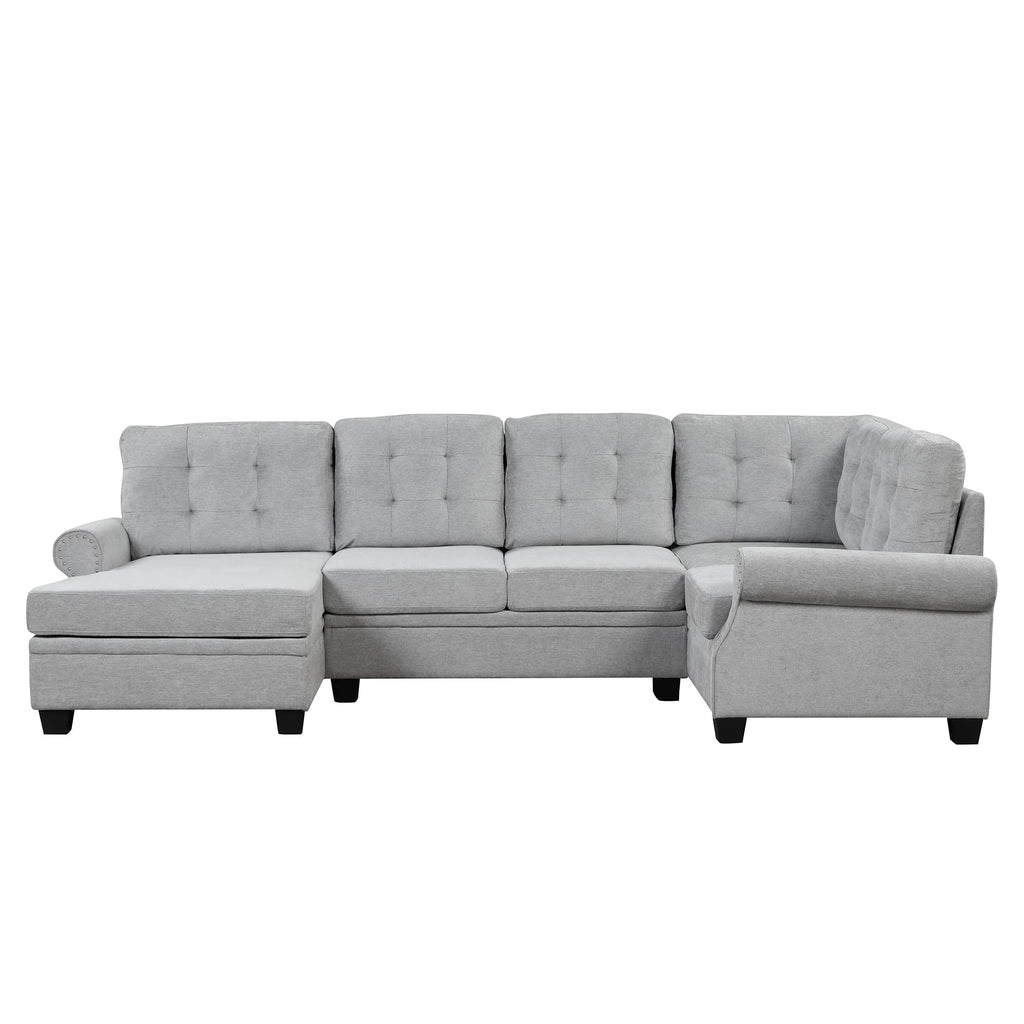 Gray U-Shaped Sectional Sofa G499