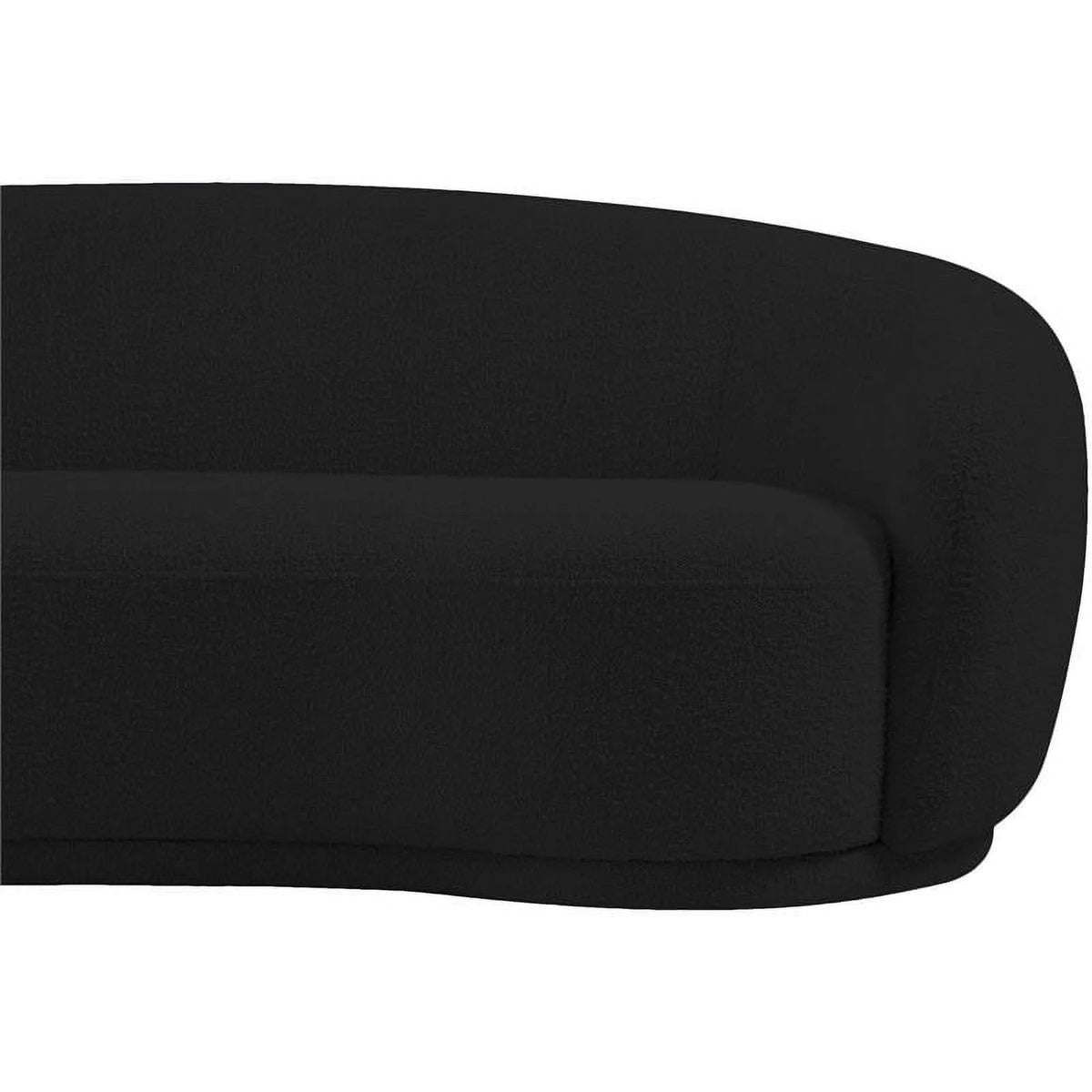 Black Boucle Fabric Loveseat K612