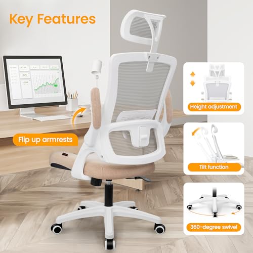 Black Ergonomic Mesh Office Chair with Lumbar Support U876127