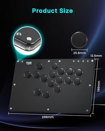 Black All-Button Arcade Stick with Turbo Functions & Custom RGB L2162