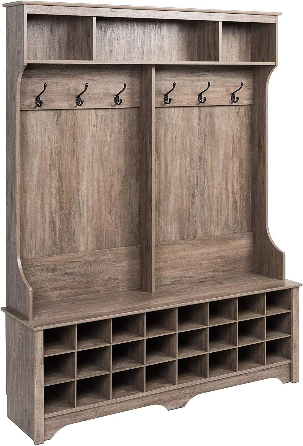 Gray Hall Tree with Bench and Shoe Storage G226541