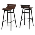 Set of 2 Wooden Barstool Dark Brown Y599838