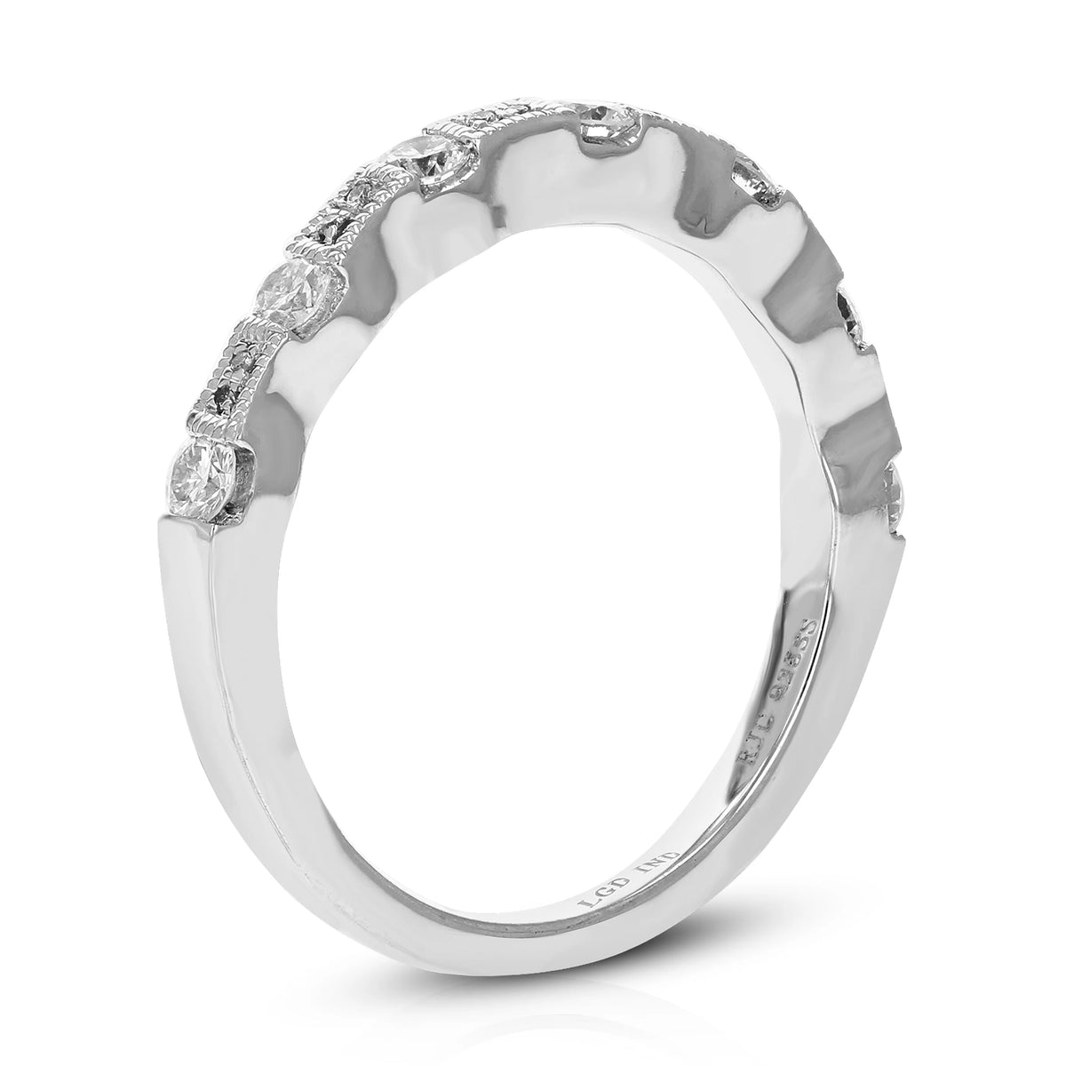 1/2 CTTW Lab Grown Diamond Wedding Band .925 Sterling Silver Prong Size 7 A994