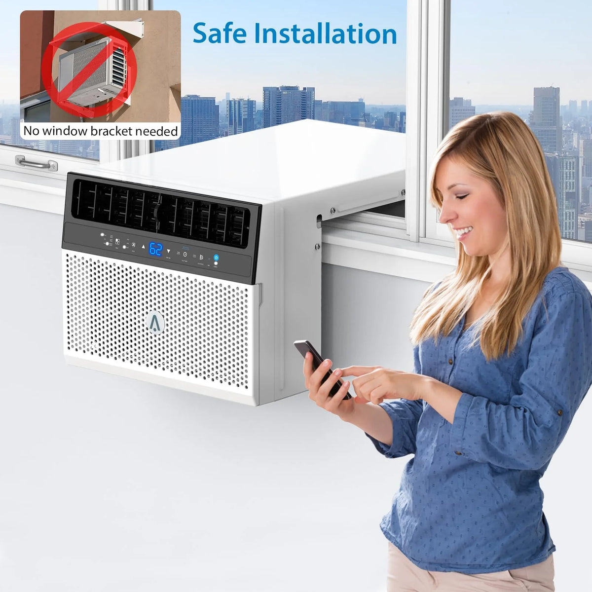 8000 BTU Window Air Conditioner with Remote Control O6344
