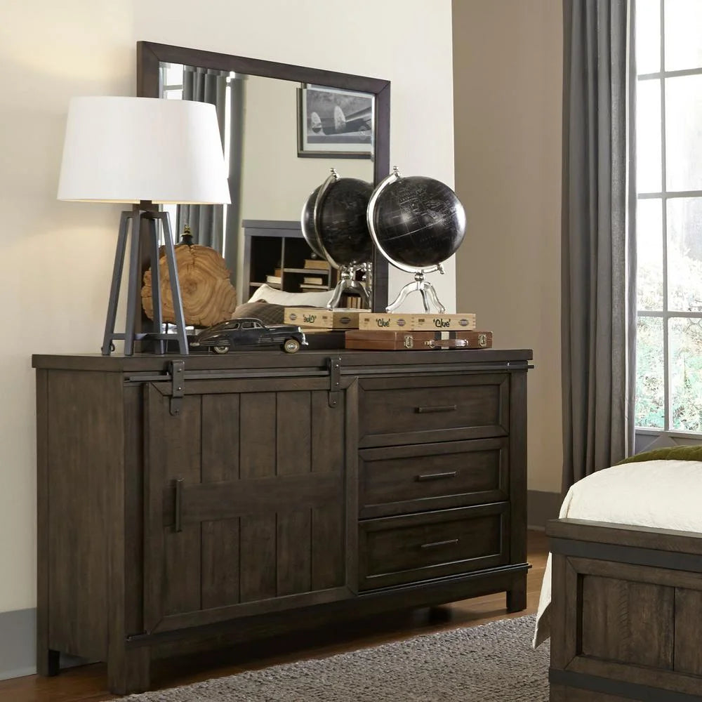 Dark Gray Barn Door Dresser C5865