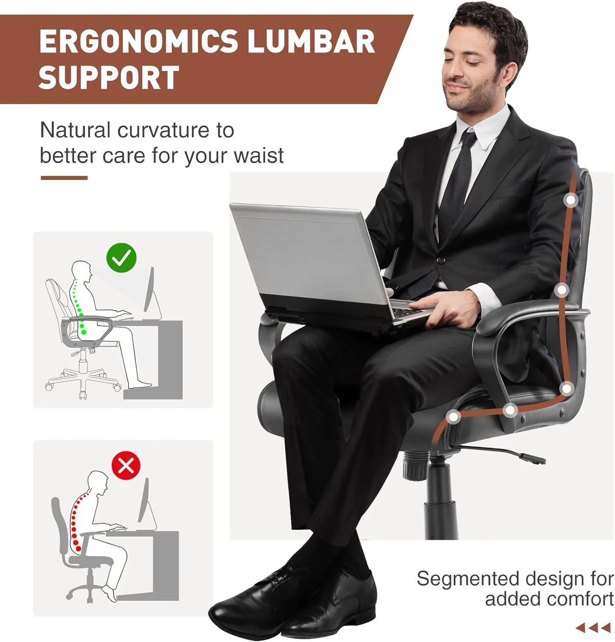 Black Office Chair with Armrests W508342