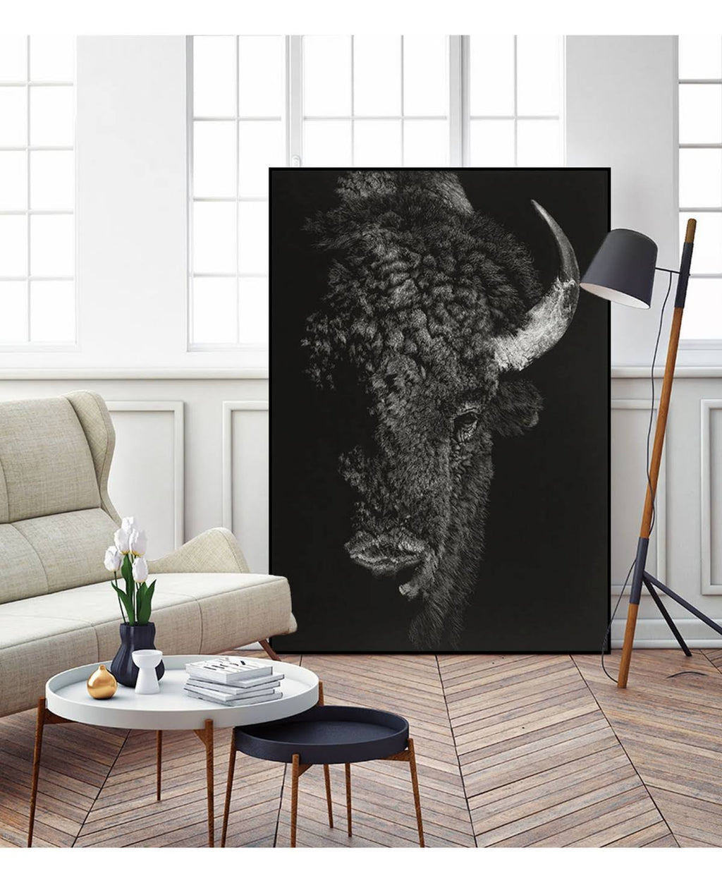 Framed Canvas Art Block - Tan P503629