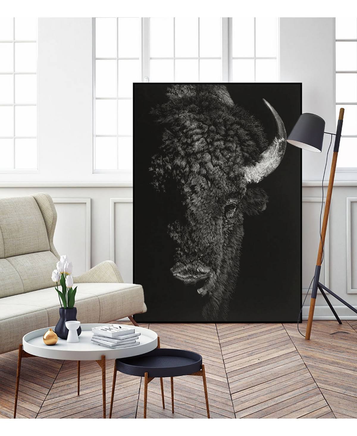 Framed Canvas Art Block - Tan P503629