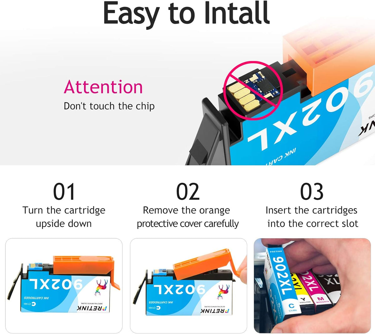 902xl Ink Cartridges for HP Officejet Pro Printers 5Pack X2787