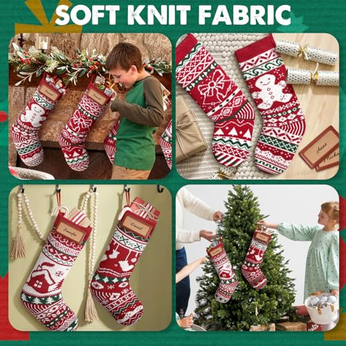 4 Pack Large 18" Knit Christmas Stockings N278