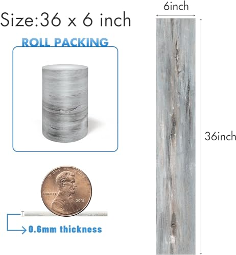 Grey Wood Peel and Stick Vinyl Floor Tile, 36 Pack S363080