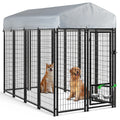 8x4x6 FT Outdoor Dog Kennel with Rotating Dog Bowl H79129