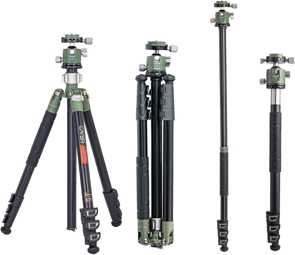 64 inches Aluminium 4-Section Camera Tripod Convertible to Monopod B159027