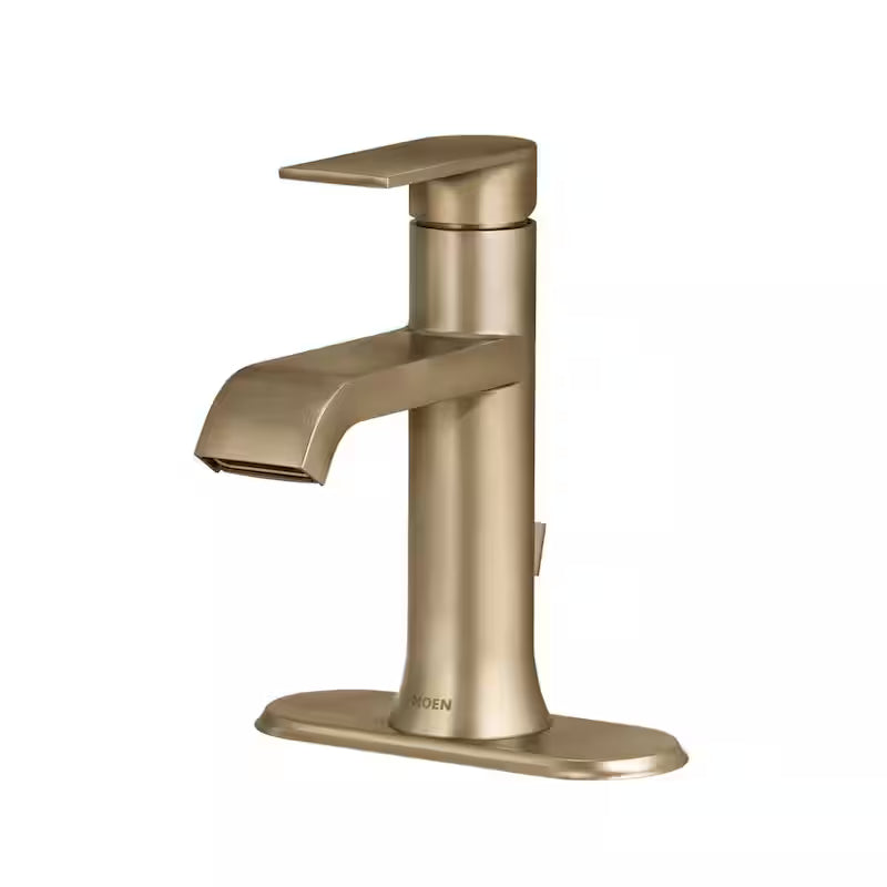 Single Handle Single Hole Bathroom Faucet in Bronzed Gold W416