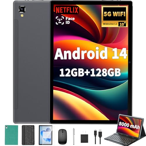 10 inch Tablet with Keyboard, 12GB RAM, 128GB ROM, Black J367