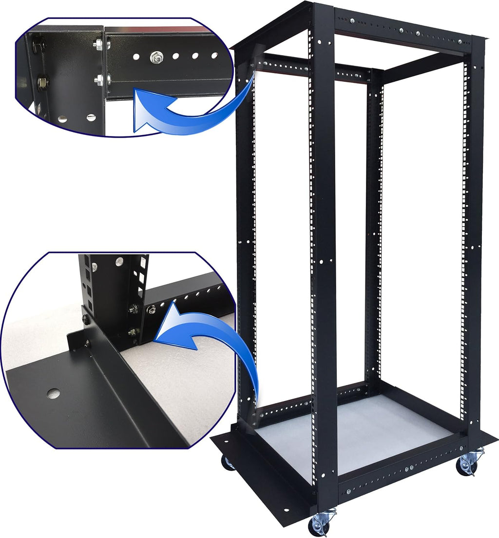 18U 4 Post Open Frame 19 inch Network Server Rack Adjustable Depth E246803