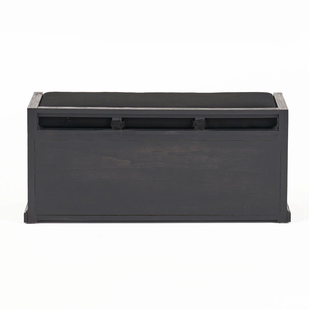 Acacia Wood Storage Bench with Cushion Q714