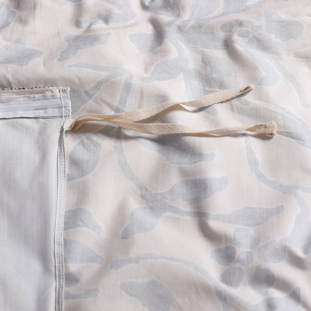 Grey and Tan Cotton Percale Reversible Duvet Cover Set - Queen F926669