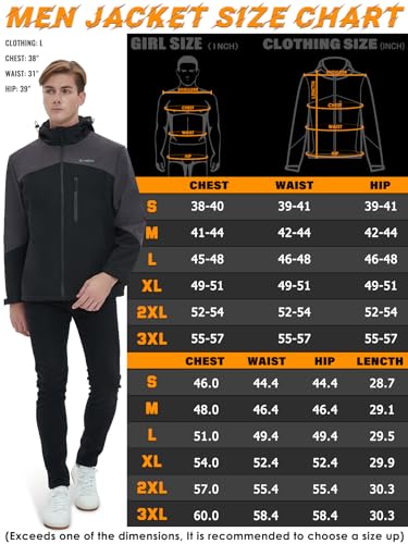 Mens Heated Jacket with Battery Pack 20000mAh Rechargeable Winter Outdoor Work Electric Jacket with Hood U660