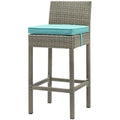 Blue Rattan Wicker Bar Side Stool Chair G91580