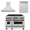 48 In. Gas Range, Range Hood, Dishwasher in Stainless Steel with Matte Black Accents Z814