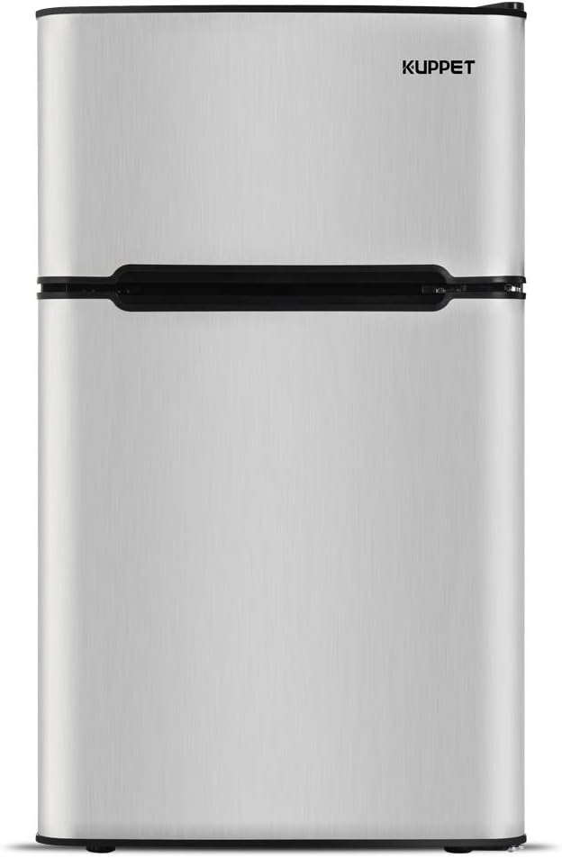 Compact 3.2 Cu.Ft Double Door Stainless Steel Refrigerator G7657
