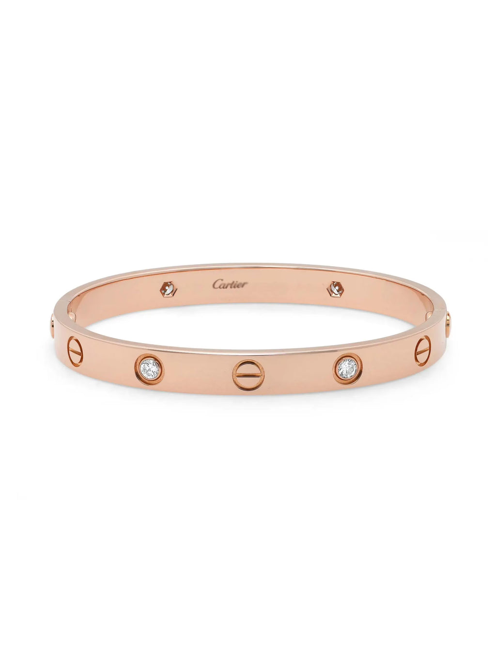 18K Rose Gold Bracelet with 4 Diamonds Size 18 O5132