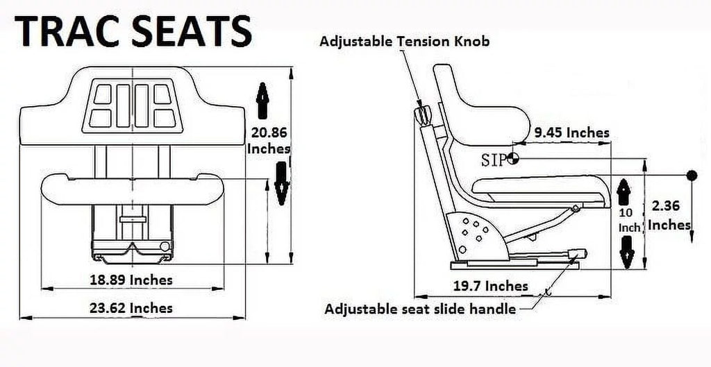 Black Tractor Suspension Seat N4389