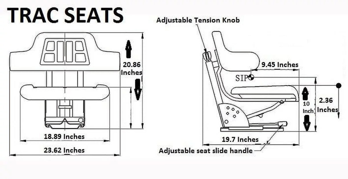 Black Tractor Suspension Seat N4389