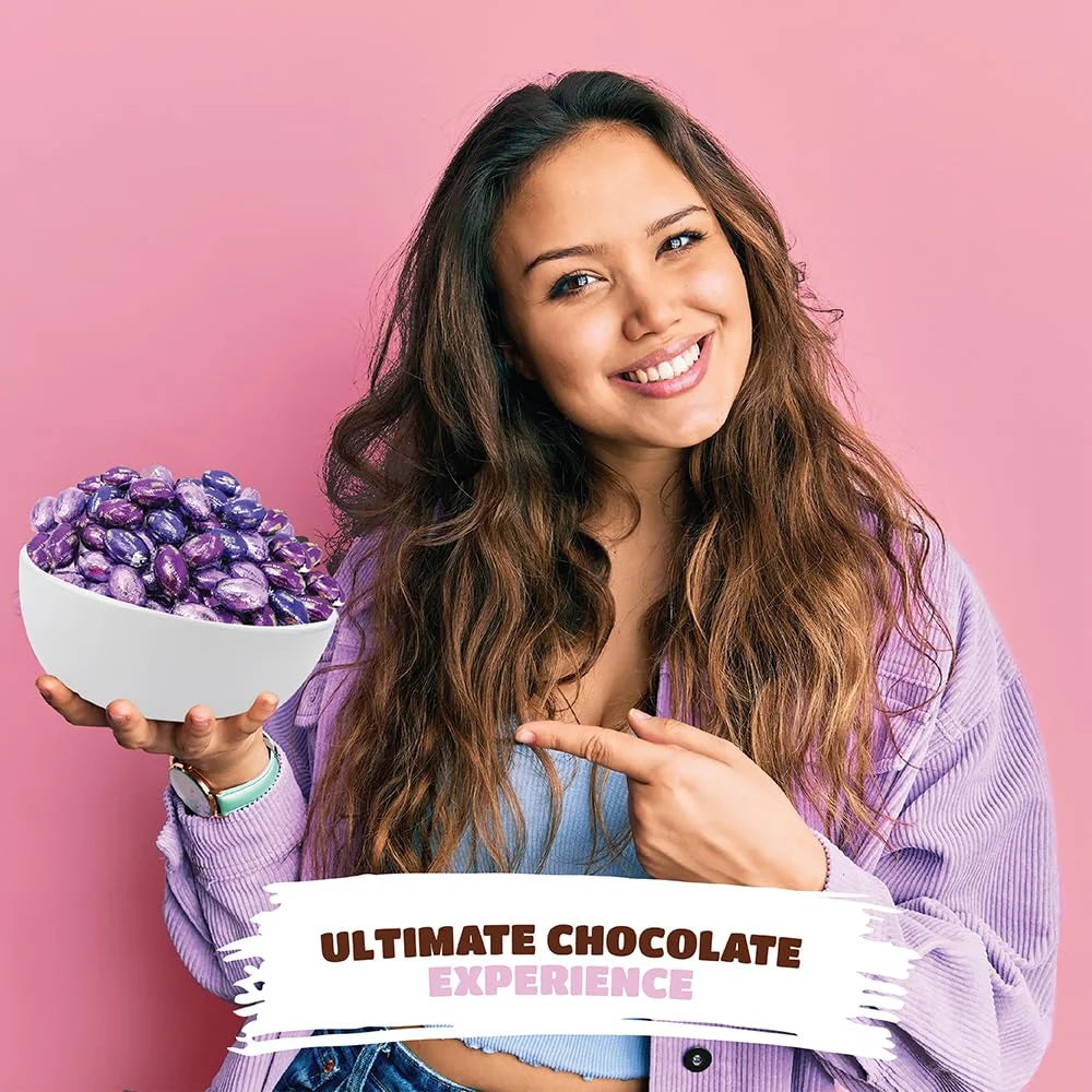 Purple Foil Chocolate Mini Eggs Candy, 2 Pounds R3437