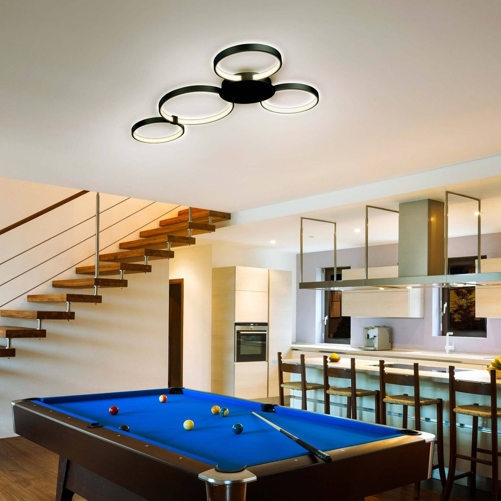 Black LED Semi-Flush Ceiling Light X6551
