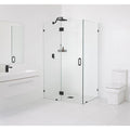 Matte Black Hinged Frameless Shower Door V960529