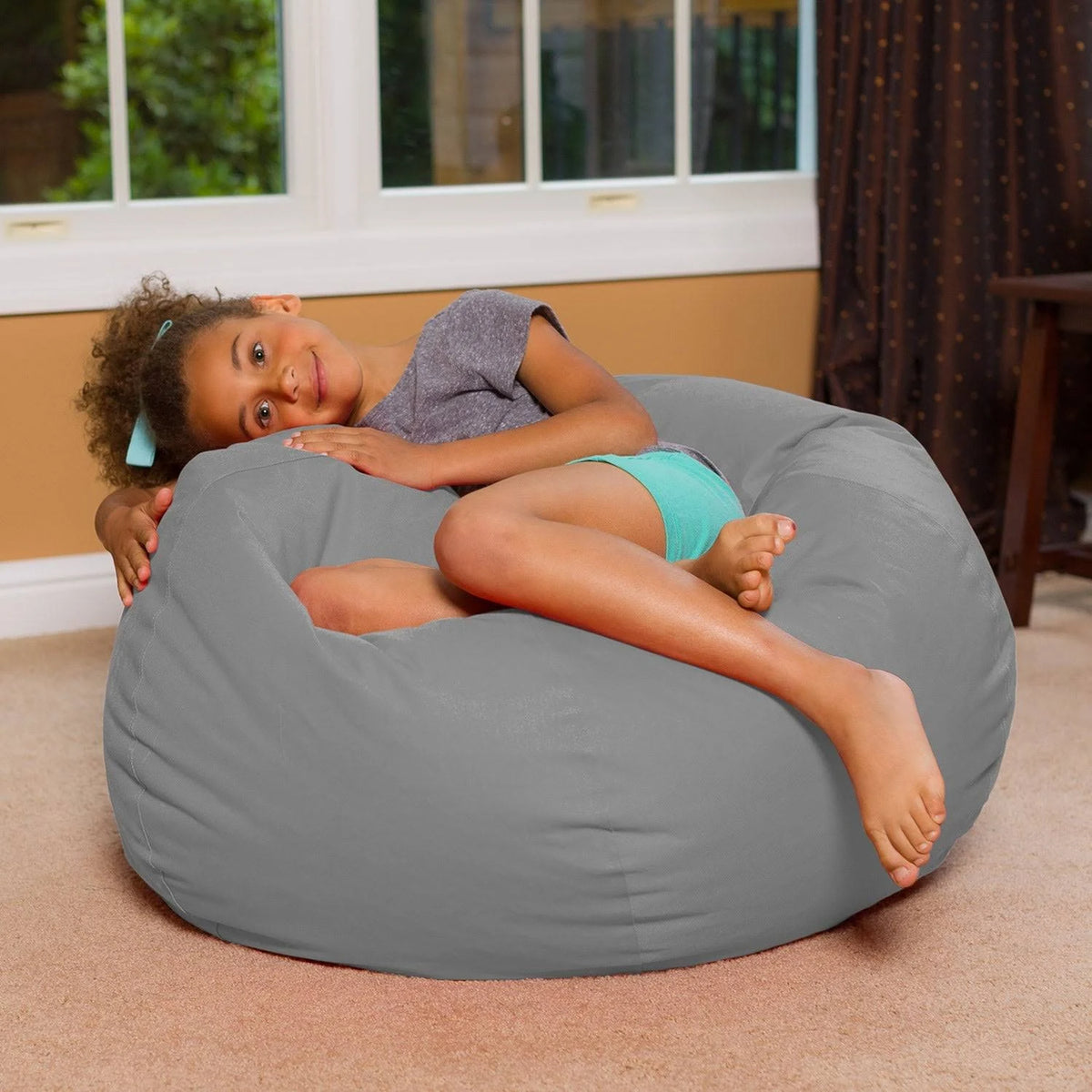 48 inch Extra Large Canvas Bean Bag Chair with Machine Washable Cover N800587