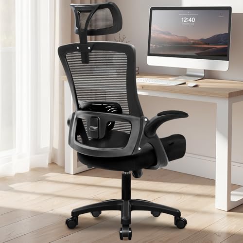 Black Ergonomic Mesh Office Chair with Lumbar Support U876127