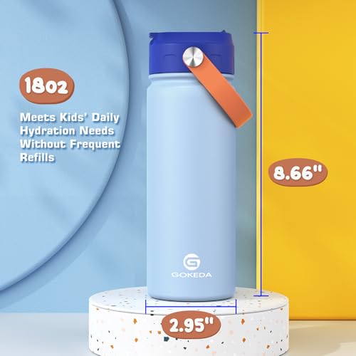 18oz Insulated Stainless Steel Kids Water Bottle with Stickers N138