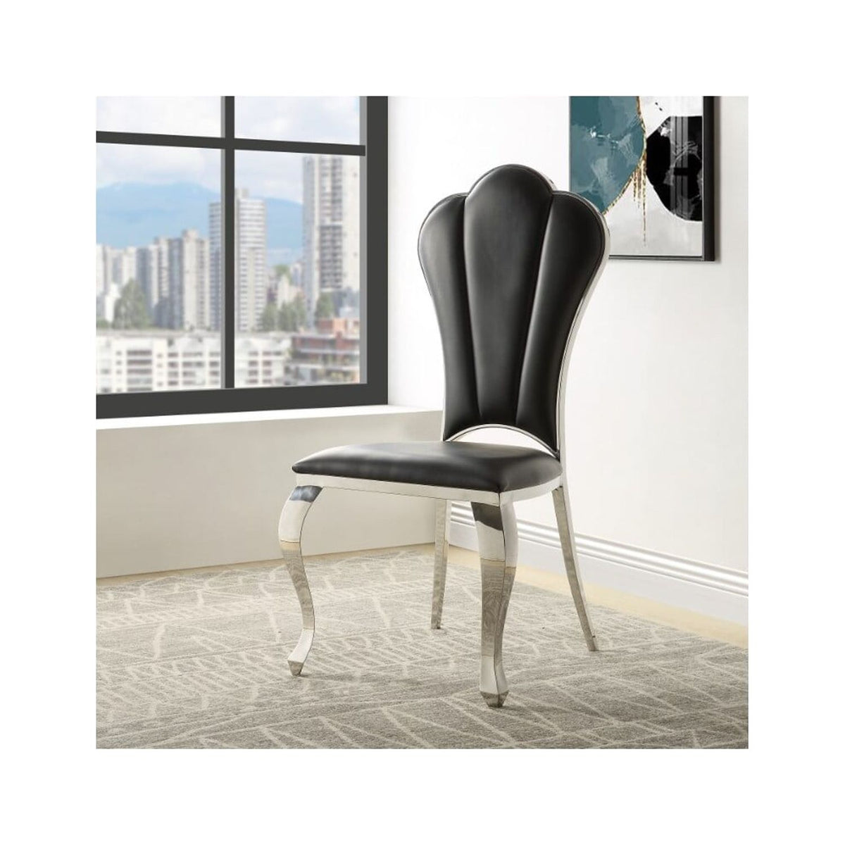 Black Side Chair Set of 2 C7894