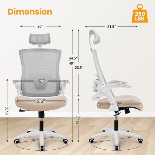 Black Ergonomic Mesh Office Chair with Lumbar Support U876127