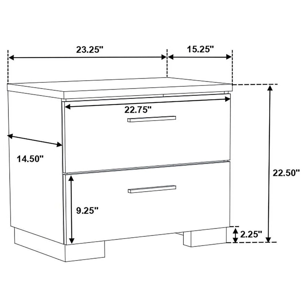 4-Piece Wood Eastern King Bedroom Set in Glossy White I457