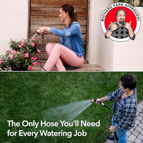 25 FT Expandable Garden Hose with Thumb Spray Nozzle A931