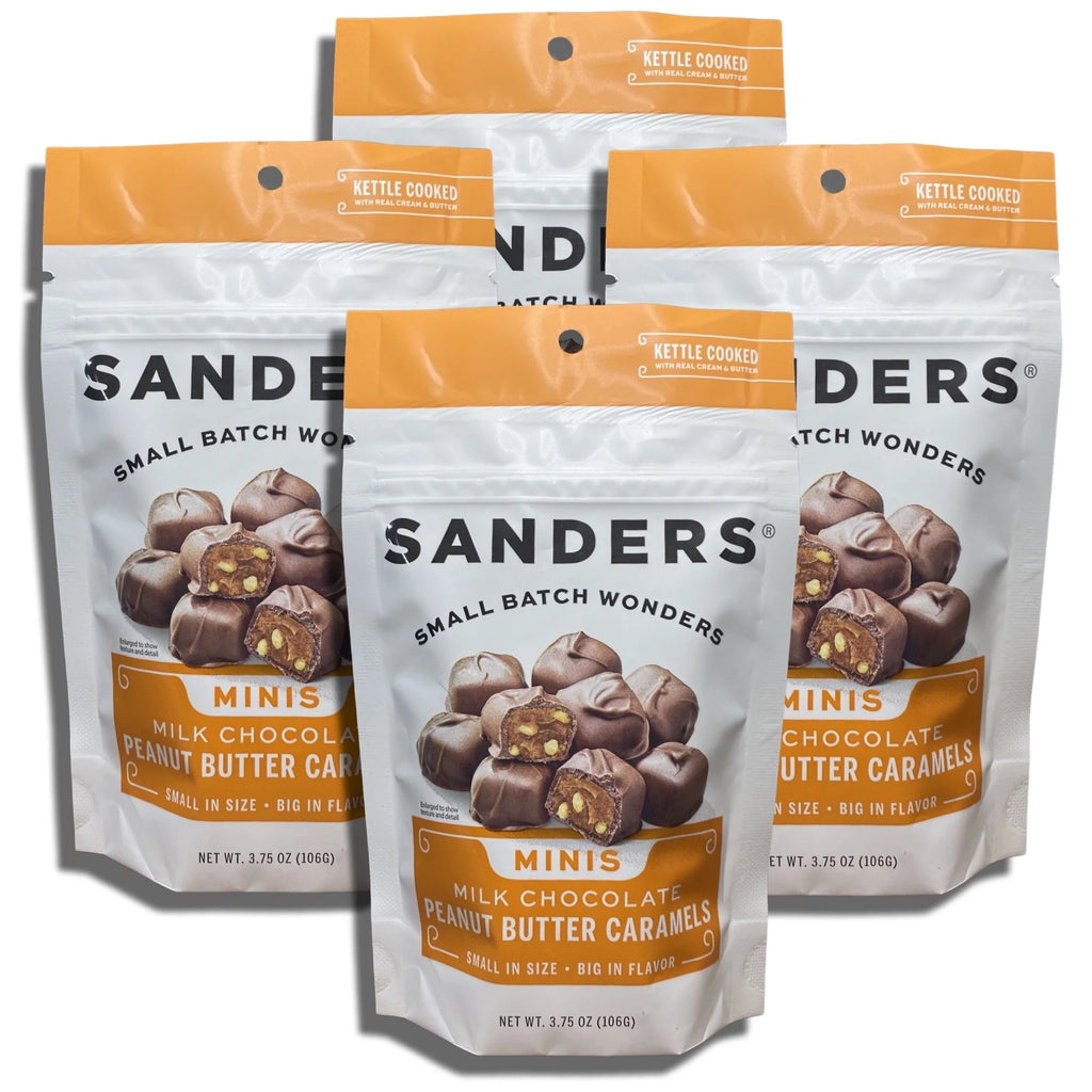 Milk Chocolate Peanut Butter Caramels 3.75 Ounce Bag Value Pack of 4 K85852
