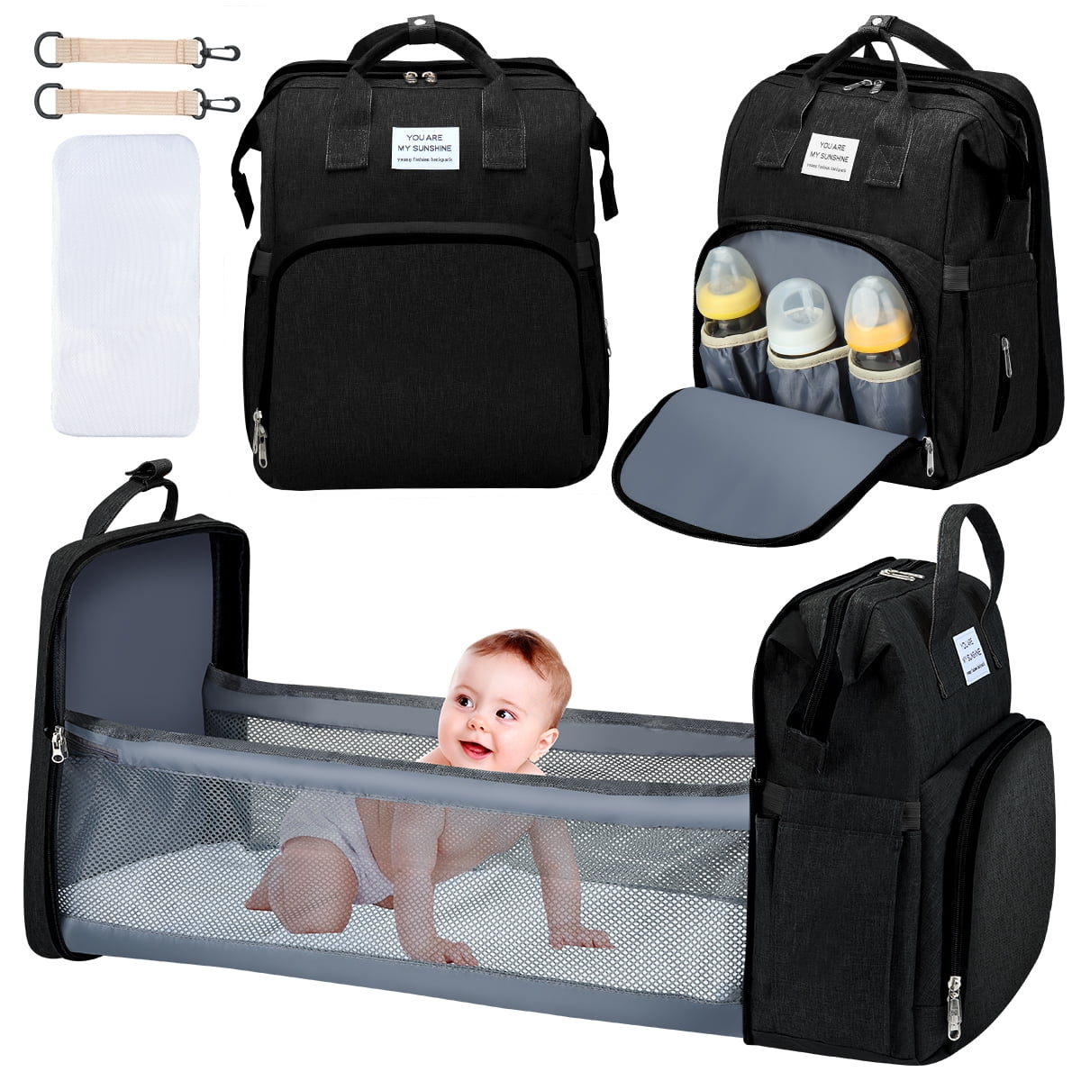 3 in 1 Waterproof Diaper Bag Backpack with Changing Pad F986